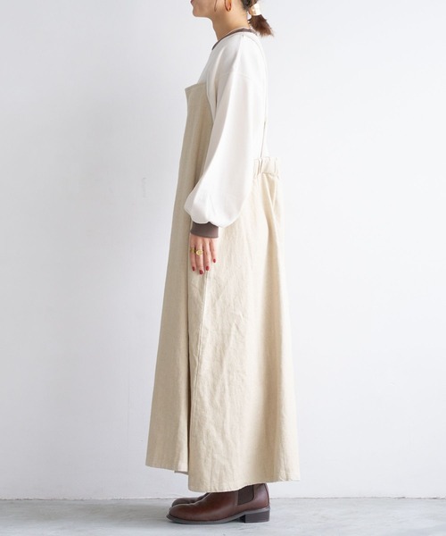 studio CLIP（スタディオクリップ）の「【my fit CLIP/WEB限定】エプロンジャンスカ（ジャンパースカート・レディース・アイボリー/ブラック/インディゴブルー・FREE）」の17枚目の写真