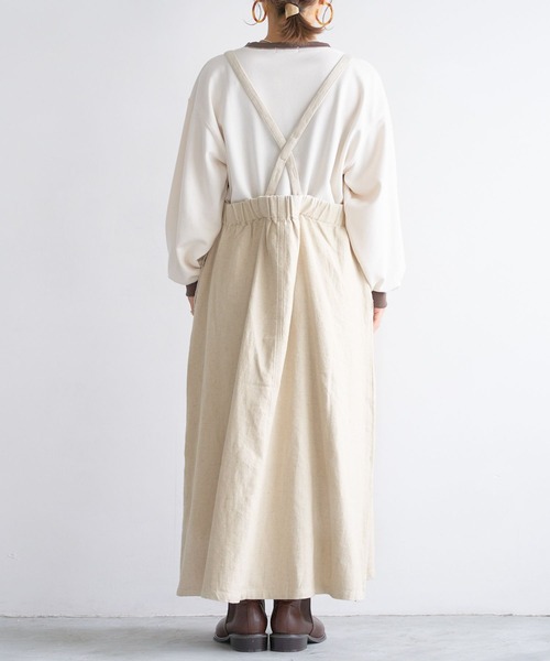 studio CLIP（スタディオクリップ）の「【my fit CLIP/WEB限定】エプロンジャンスカ（ジャンパースカート・レディース・アイボリー/ブラック/インディゴブルー・FREE）」の18枚目の写真