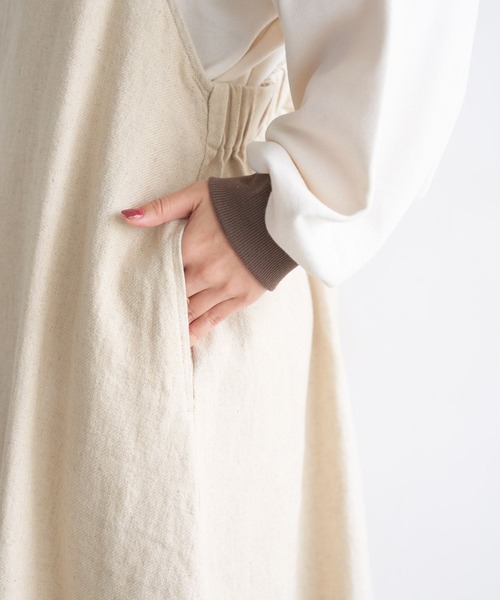 studio CLIP（スタディオクリップ）の「【my fit CLIP/WEB限定】エプロンジャンスカ（ジャンパースカート・レディース・アイボリー/ブラック/インディゴブルー・FREE）」の20枚目の写真