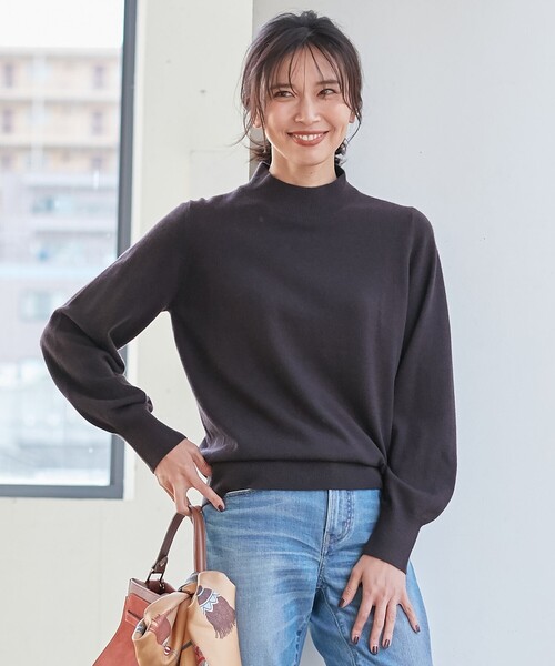 23区 - ★23区★美品★ 【洗える】セミウーステッドウール パフスリーブ ニット ピンク セール】【洗える】セミウーステッドウール パフスリーブ ニット