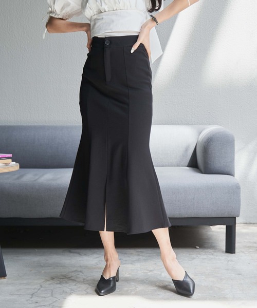 OLUPIC(オルピック)の「OLUPIC/【WEB限定】フロントスリットマーメイドスカート(スカート・レディース・ブラック・FREE)」の2枚目の写真