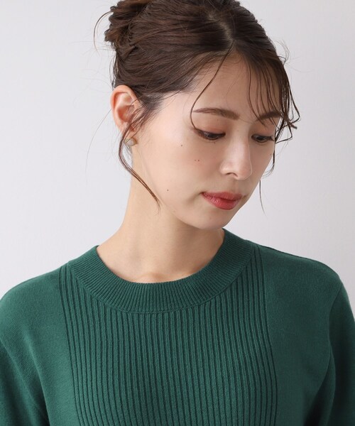 DRESKIP（ドレスキップ）の「◆ウエスト切替ニットワンピース（ワンピース・レディース・グリーン/ベージュ系その他2/ブラック系3・02/03）」の8枚目の写真