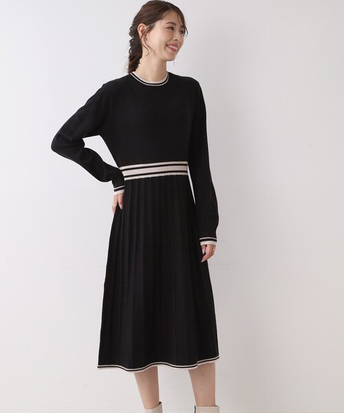 DRESKIP（ドレスキップ）の「◆ウエスト切替ニットワンピース（ワンピース・レディース・グリーン/ベージュ系その他2/ブラック系3・02/03）」の12枚目の写真