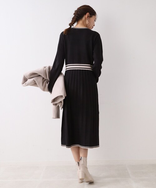 DRESKIP（ドレスキップ）の「◆ウエスト切替ニットワンピース（ワンピース・レディース・グリーン/ベージュ系その他2/ブラック系3・02/03）」の15枚目の写真