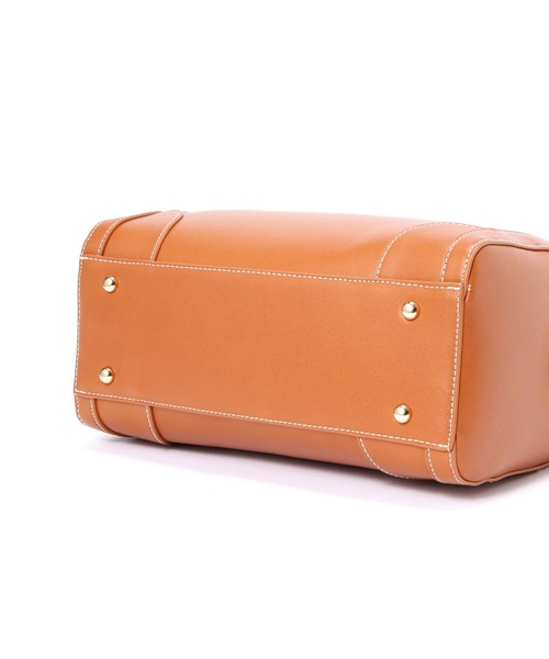 N.（N. Natural Beauty Basic）（エヌエヌナチュラルビューティーベーシック）の「【松井愛莉さん着用】◆ステッチボストンバッグ（ボストンバッグ・レディース・ブラック/キャメル・ﾌﾘ-）」の7枚目の写真