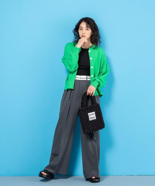 CITEN（シテン）の「＜CITEN＞マーベルト ワイドパンツ（その他パンツ・レディース・ダークグレー/モカ・S/M）」の3枚目の写真