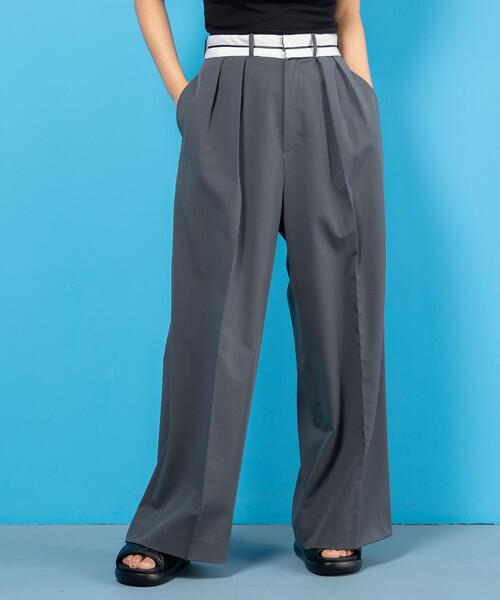 CITEN（シテン）の「＜CITEN＞マーベルト ワイドパンツ（その他パンツ・レディース・ダークグレー/モカ・S/M）」の4枚目の写真
