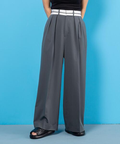 CITEN（シテン）の「＜CITEN＞マーベルト ワイドパンツ（その他パンツ・レディース・ダークグレー/モカ・S/M）」の5枚目の写真