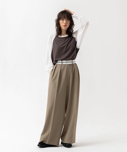 CITEN（シテン）の「＜CITEN＞マーベルト ワイドパンツ（その他パンツ・レディース・ダークグレー/モカ・S/M）」の21枚目の写真