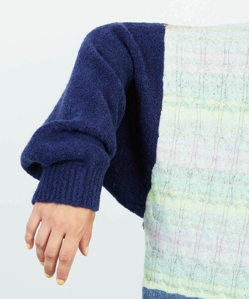 FRAPBOIS（フラボア）の「リミックスニット（ニット/セーター・レディース・ブラウン系その他/ブルー系その他・1）」の9枚目の写真