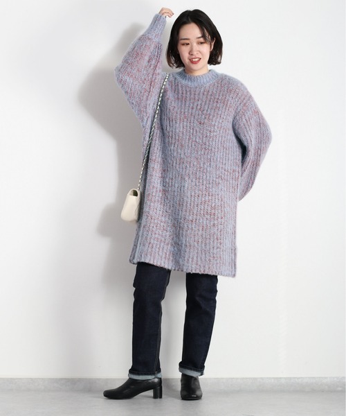 cepo(セポ)の「ふわふわミックスカラー ロングニット(ニット/セーター・レディース・サックスブルー/ベージュ・M)」の18枚目の写真