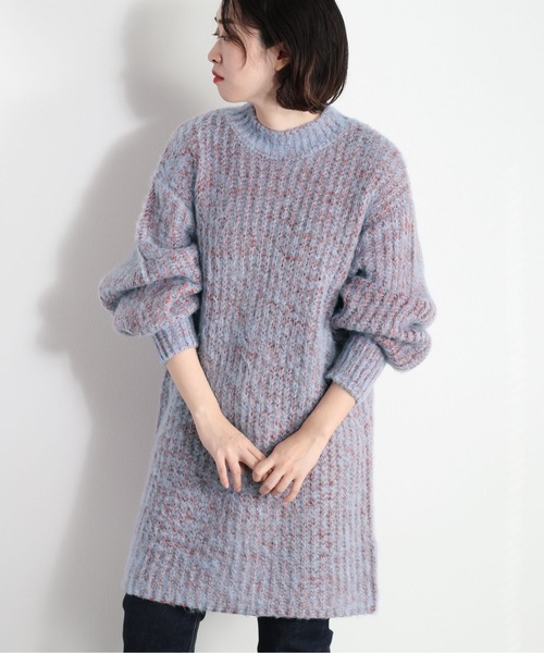 cepo(セポ)の「ふわふわミックスカラー ロングニット(ニット/セーター・レディース・サックスブルー/ベージュ・M)」の14枚目の写真