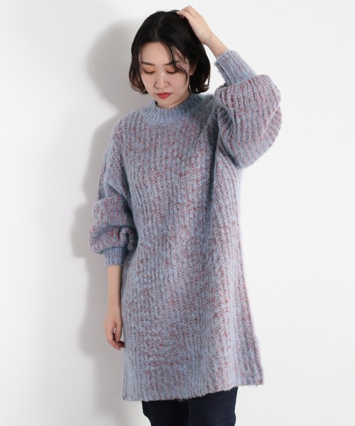cepo(セポ)の「ふわふわミックスカラー ロングニット(ニット/セーター・レディース・サックスブルー/ベージュ・M)」の15枚目の写真