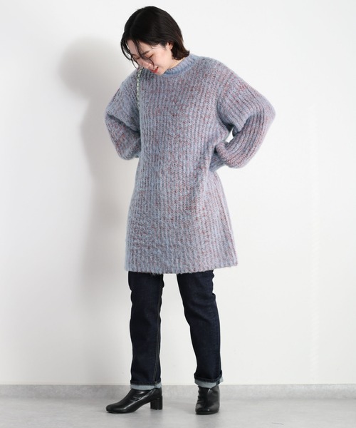cepo(セポ)の「ふわふわミックスカラー ロングニット(ニット/セーター・レディース・サックスブルー/ベージュ・M)」の21枚目の写真