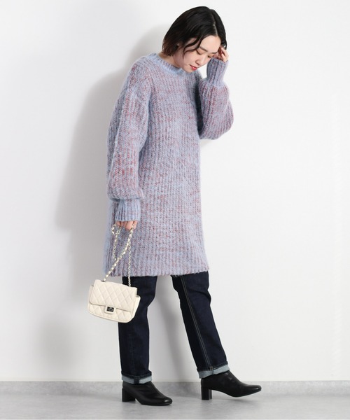 cepo(セポ)の「ふわふわミックスカラー ロングニット(ニット/セーター・レディース・サックスブルー/ベージュ・M)」の20枚目の写真