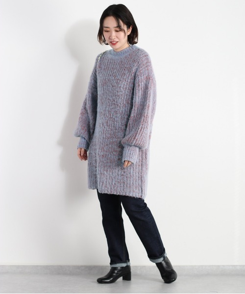 cepo(セポ)の「ふわふわミックスカラー ロングニット(ニット/セーター・レディース・サックスブルー/ベージュ・M)」の19枚目の写真