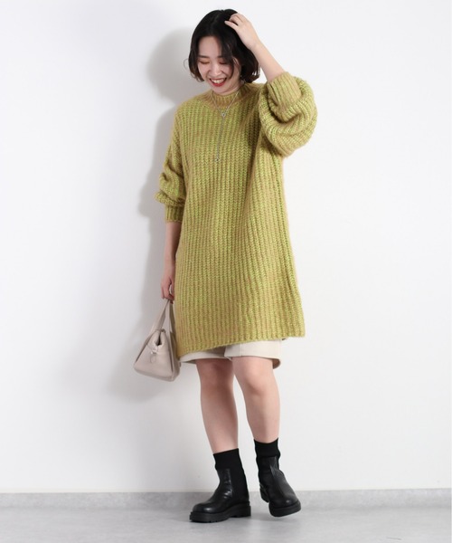 cepo(セポ)の「ふわふわミックスカラー ロングニット(ニット/セーター・レディース・サックスブルー/ベージュ・M)」の6枚目の写真