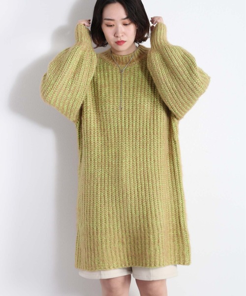 cepo(セポ)の「ふわふわミックスカラー ロングニット(ニット/セーター・レディース・サックスブルー/ベージュ・M)」の3枚目の写真