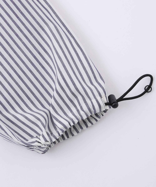 X-girl（エックスガール）の「STRIPED HOODED SHIRT（シャツ/ブラウス・レディース・ピンク/ブラック/ブルー・M/S）」の13枚目の写真