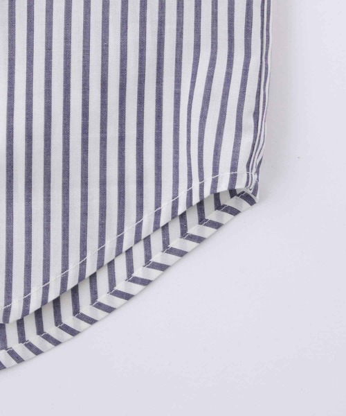 X-girl（エックスガール）の「STRIPED HOODED SHIRT（シャツ/ブラウス・レディース・ピンク/ブラック/ブルー・M/S）」の14枚目の写真