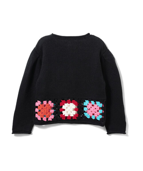 B:MING by BEAMS（ビーミングバイビームス）の「B:MING by BEAMS / クロシェ ニット プルオーバー（100~140cm）（ニット/セーター・キッズ・レッド/ブラック・M/S/L）」の3枚目の写真