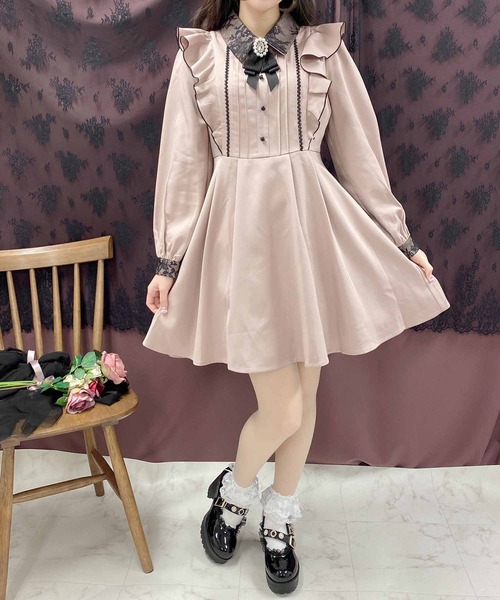 配色レースラッフル切替ワンピース ワンピース Rojita ロジータ のファッション通販 Zozotown