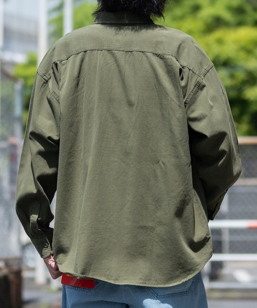 GLOVE HOUSE(グローブハウス)の「【a】ルーズサイズ ツイル/デニムシャツ(シャツ/ブラウス・メンズ・ネイビー/ブラック/アイボリー/カーキ/ライトブルー・MEDIUM/LARGE)」の11枚目の写真