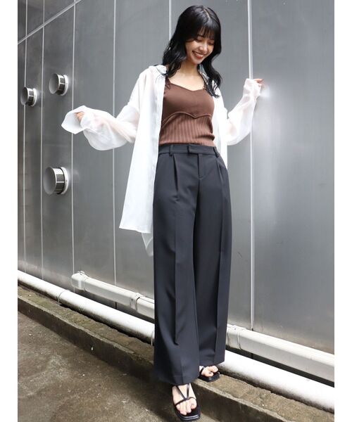 MURUA（ムルーア）の「バックレースアップキャミソール（ニット/セーター・レディース・ブラック/グリーン/ブルー/ブラウン・FREE）」の21枚目の写真