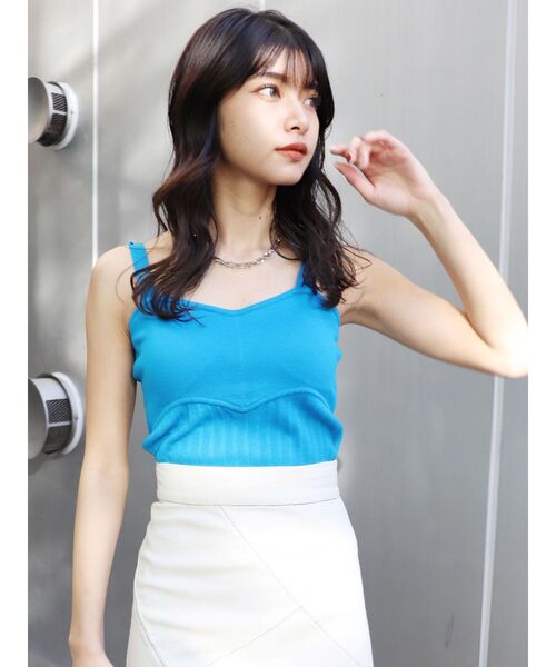 MURUA（ムルーア）の「バックレースアップキャミソール（ニット/セーター・レディース・ブラック/グリーン/ブルー/ブラウン・FREE）」の7枚目の写真