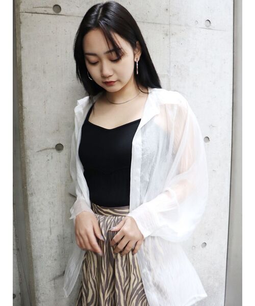 MURUA（ムルーア）の「バックレースアップキャミソール（ニット/セーター・レディース・ブラック/グリーン/ブルー/ブラウン・FREE）」の8枚目の写真