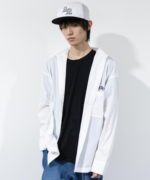 TopIsm(トップイズム)の「RIO.REVIB ブロード無地 長袖シャツ(シャツ/ブラウス・メンズ・グリーン/ブラック/ホワイト・L/M/XL)」の2枚目の写真