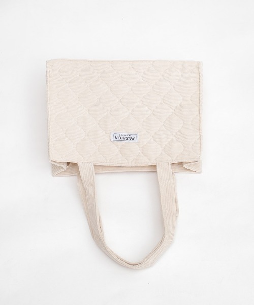 shopnikoniko（ショップニコニコ）の「トートバッグ　キルティング A4 コーデュロイ  キルティングバック トート かわいい（トートバッグ・レディース・ブラック/ホワイト/ベージュ・フリー）」の13枚目の写真