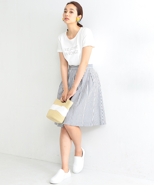 BEAMS LIGHTS Women's（ビームスライツ ウィメンズ）の「BEAMS LIGHTS / ストライプフレアー スカート（スカート・レディース・グレー/レッド/ネイビー・36/38）」の22枚目の写真