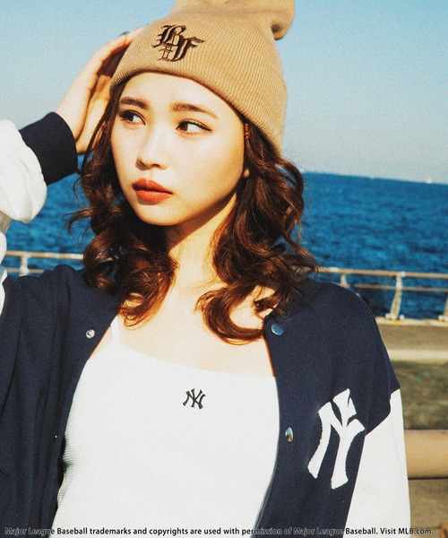 BACK TO THE FIELD（バック トゥー ザ フィールド）の「【MLB】カップ付きワンポイントロゴサーマルキャミソール（キャミソール・レディース・ブラック/グレー/パープル/ホワイト/グリーン/ピンク・FREE）」の8枚目の写真