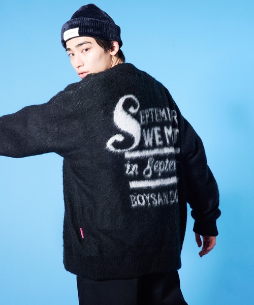 September(セプテンバー)の「【SEPTEMBER(セプテンバー)】Knit Cardigan(カーディガン/ボレロ・メンズ・ブラック/ホワイト/グリーン・MEDIUM)」の2枚目の写真