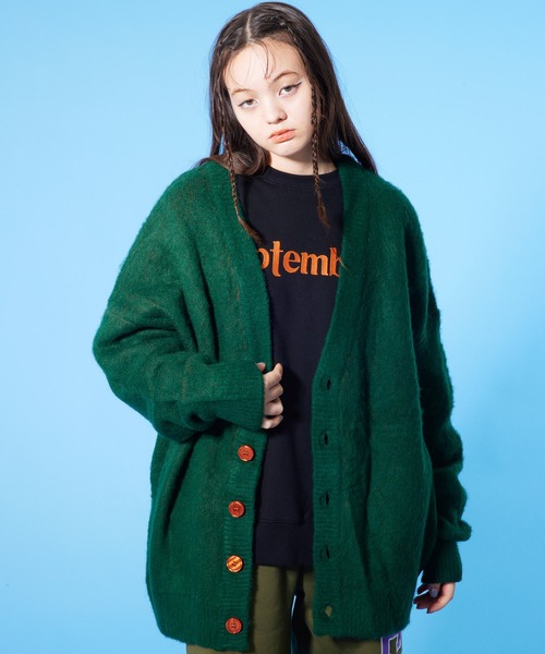 September(セプテンバー)の「【SEPTEMBER(セプテンバー)】Knit Cardigan(カーディガン/ボレロ・メンズ・ブラック/ホワイト/グリーン・MEDIUM)」の6枚目の写真