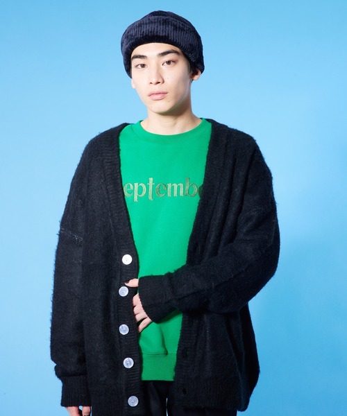 September(セプテンバー)の「【SEPTEMBER(セプテンバー)】Knit Cardigan(カーディガン/ボレロ・メンズ・ブラック/ホワイト/グリーン・MEDIUM)」の7枚目の写真