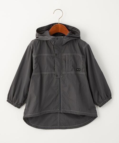 green label relaxing（グリーンレーベルリラクシング）の「TJ シースルー マウンテンパーカー 100-130cm -撥水-（マウンテンパーカー・キッズ・ダークグレー/オフホワイト・S(120-130cm)/XS(100-110cm)）」の2枚目の写真