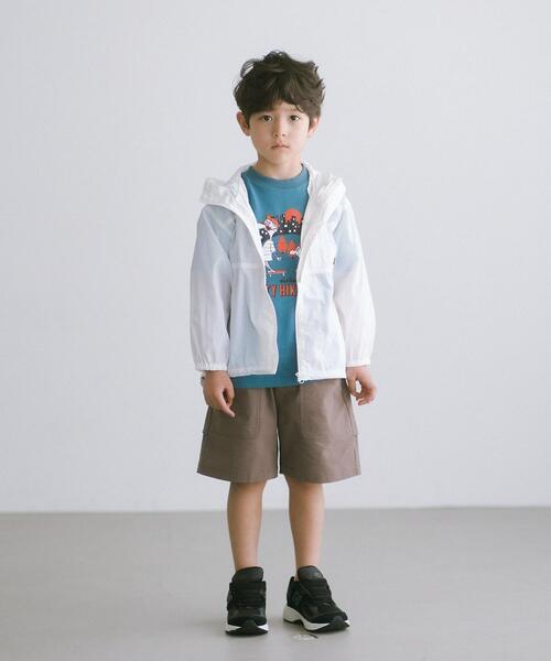 green label relaxing（グリーンレーベルリラクシング）の「TJ シースルー マウンテンパーカー 100-130cm -撥水-（マウンテンパーカー・キッズ・ダークグレー/オフホワイト・S(120-130cm)/XS(100-110cm)）」の17枚目の写真