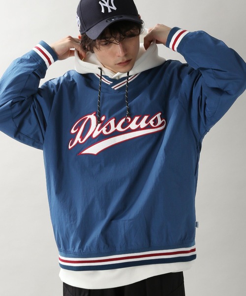 DISCUS(ディスカス)の「【DISCUS】ナイロンVネックプルオーバー(Tシャツ/カットソー・メンズ・ホワイト/ブルー・FREE)」の2枚目の写真