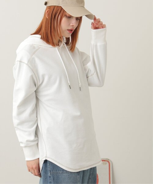 DOUBLE NAME（ダブルネーム）の「微配色ステッチカノコパーカー（パーカー・レディース・スミクロ/イエロー×グリーン/オフホワイト・FREE）」の2枚目の写真