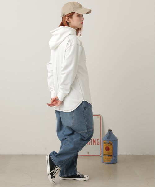 DOUBLE NAME（ダブルネーム）の「微配色ステッチカノコパーカー（パーカー・レディース・スミクロ/イエロー×グリーン/オフホワイト・FREE）」の7枚目の写真