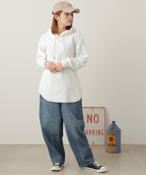 DOUBLE NAME（ダブルネーム）の「微配色ステッチカノコパーカー（パーカー・レディース・スミクロ/イエロー×グリーン/オフホワイト・FREE）」の15枚目の写真