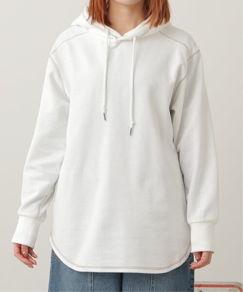 DOUBLE NAME（ダブルネーム）の「微配色ステッチカノコパーカー（パーカー・レディース・スミクロ/イエロー×グリーン/オフホワイト・FREE）」の11枚目の写真