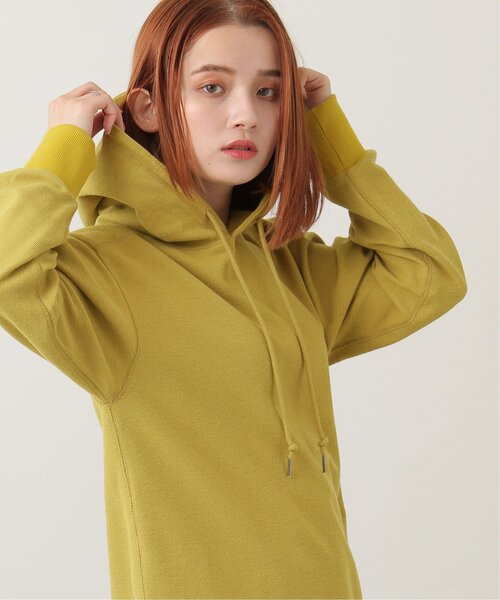 DOUBLE NAME（ダブルネーム）の「微配色ステッチカノコパーカー（パーカー・レディース・スミクロ/イエロー×グリーン/オフホワイト・FREE）」の13枚目の写真