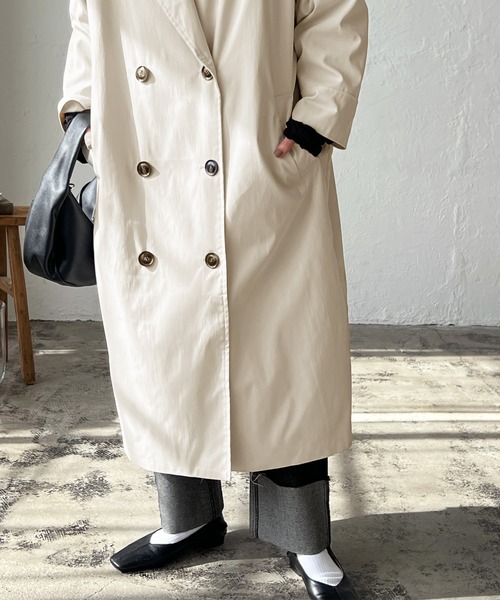 LIAN（リアン）の「ギャバ袖取り外し2WAYトレンチコート（トレンチコート・レディース・ブラック/カーキ/アイボリー・FREE）」の8枚目の写真