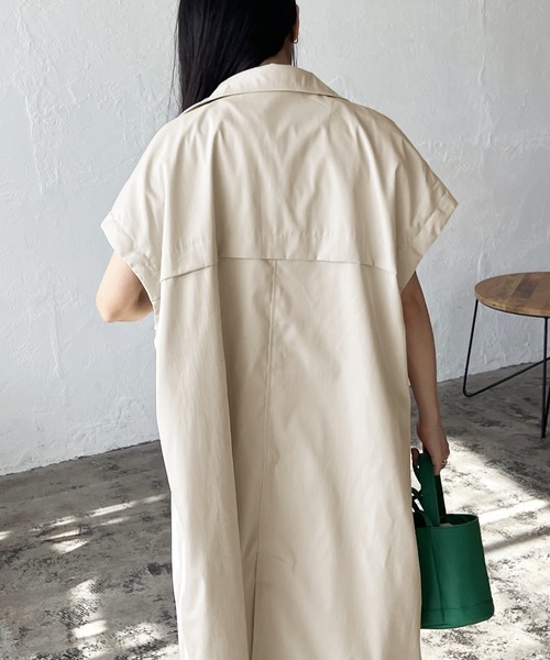 LIAN（リアン）の「ギャバ袖取り外し2WAYトレンチコート（トレンチコート・レディース・ブラック/カーキ/アイボリー・FREE）」の11枚目の写真