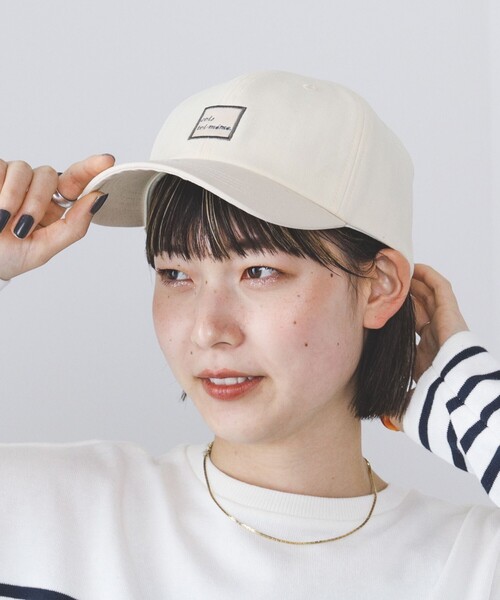 BEAMS HEART(ビームスハート)の「BEAMS HEART / ヘリンボーン織 キャップ(キャップ・レディース・ブラック/ベージュ/アイボリー/ブラウン系その他/オフホワイト/ブラック系その他4・FREE)」の2枚目の写真