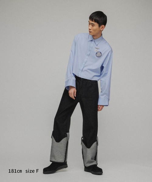 M TO R（ムウトアール）の「［BLOUSE］2WAY TIE DOCKING CROPPED SHIRTS（シャツ/ブラウス・レディース・ホワイト/ブルー/ピンク・FREE）」の5枚目の写真