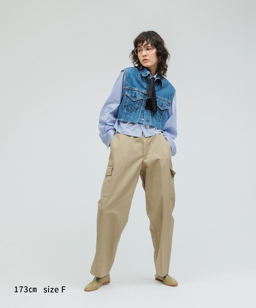 M TO R（ムウトアール）の「［BLOUSE］2WAY TIE DOCKING CROPPED SHIRTS（シャツ/ブラウス・レディース・ホワイト/ブルー/ピンク・FREE）」の8枚目の写真